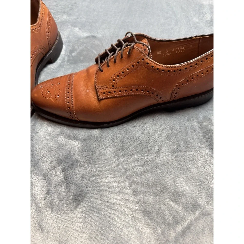 Allen Edmonds Sanford 5267 Chili Leather Brogue Cap Toe Oxfords Size 8.5 D